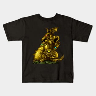 Space Pirates Golden Statue Kids T-Shirt